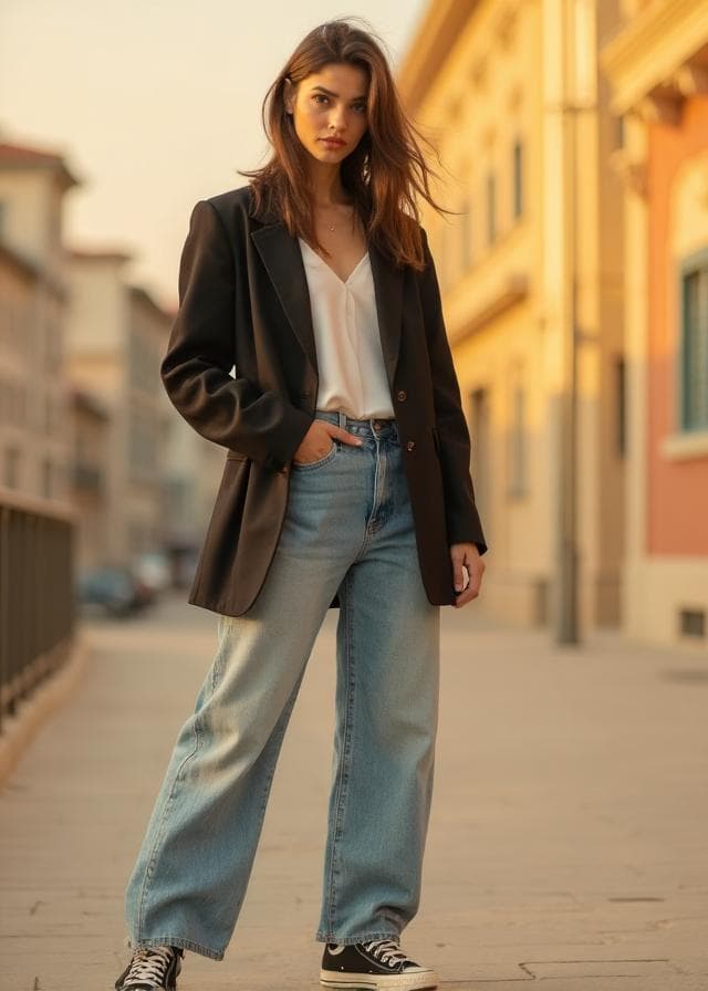 Stylish person wearing a trendy outfit